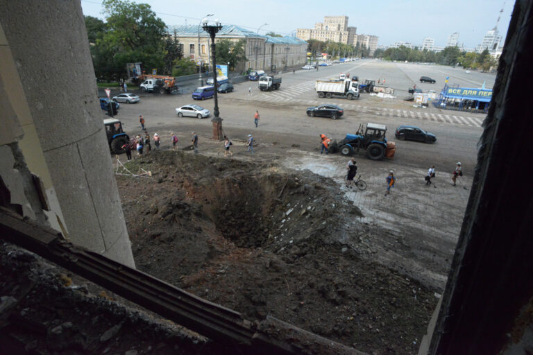 Russian Troops Hit Kharkiv Regional Administration on the Morning of Aug. 29 — Photo