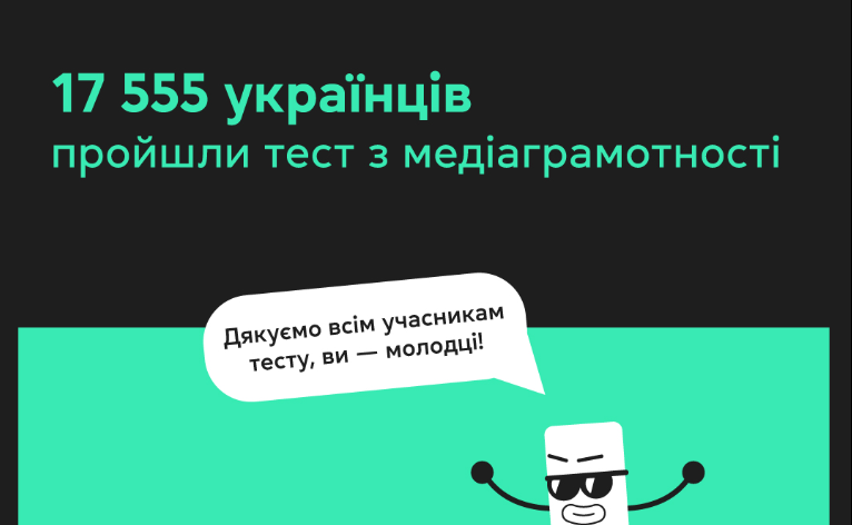 Понад 17 тисяч українців пройшли тест з медіаграмотності