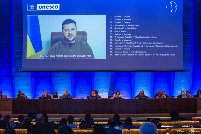 President Zelenskyy Urged UNESCO to Expel Russia from the Organization