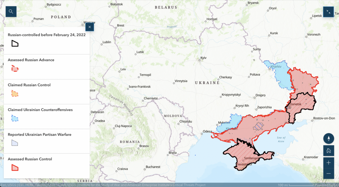 Карта бойових дій в Україні онлайн ism map
