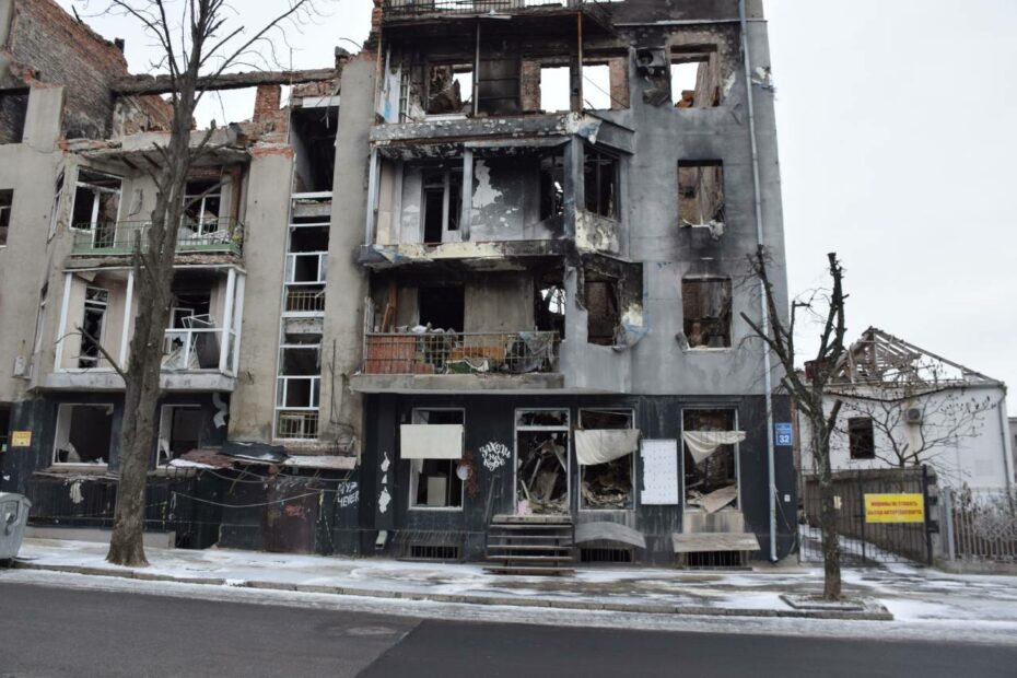 How much Kharkiv destroyed: city center