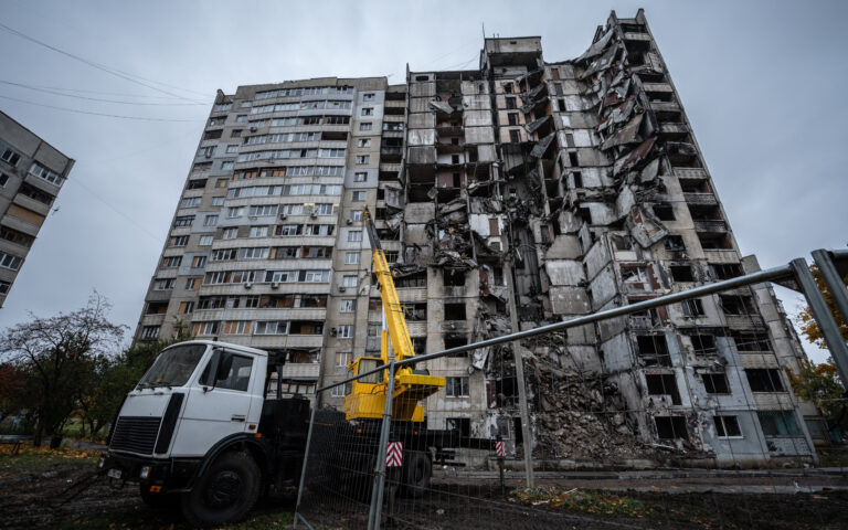 North Saltivka Residential Building, Damaged By a Russian Aerial Bomb, is Being Prepared for Partial Demolition 