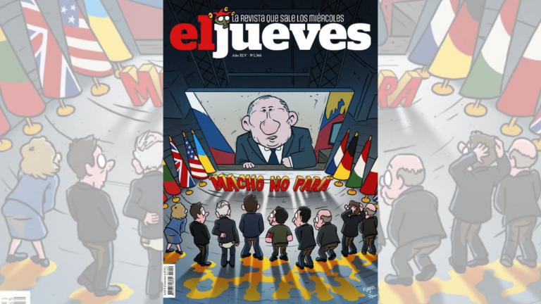 Фейк. «Мачо не зупинити»: Обкладинка іспанського El Jueves з Путіним, Зеленським та лідерами НАТО