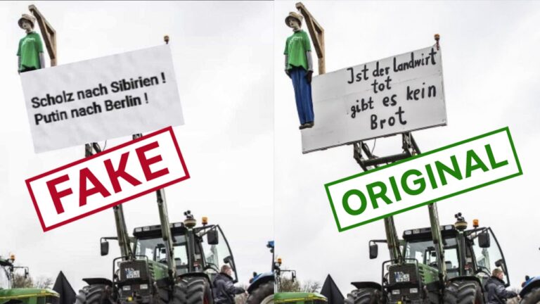 Фейк. Німецькі фермери вийшли на акцію протесту з гаслом: «Шольц в Сибір! Путін в Берлін!»