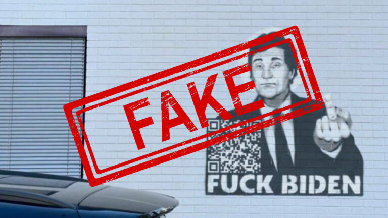 Фейк. «F*ck Biden»: графіті з Такером Карлсоном з’явилося навпроти посольства України в Німеччині