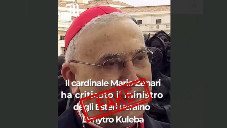 Фейк. Сюжет il Messaggero: кардинал Маріо Зенарі звинуватив Кулебу у насиллі над власним народом