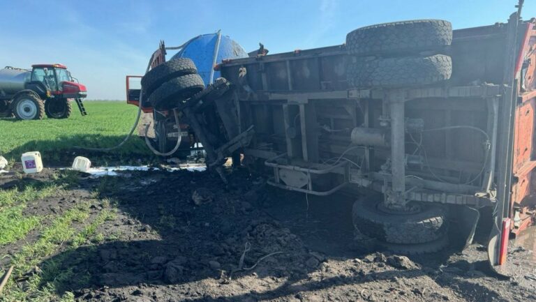 Truck exploded on mine in Kharkiv region, driver not injured