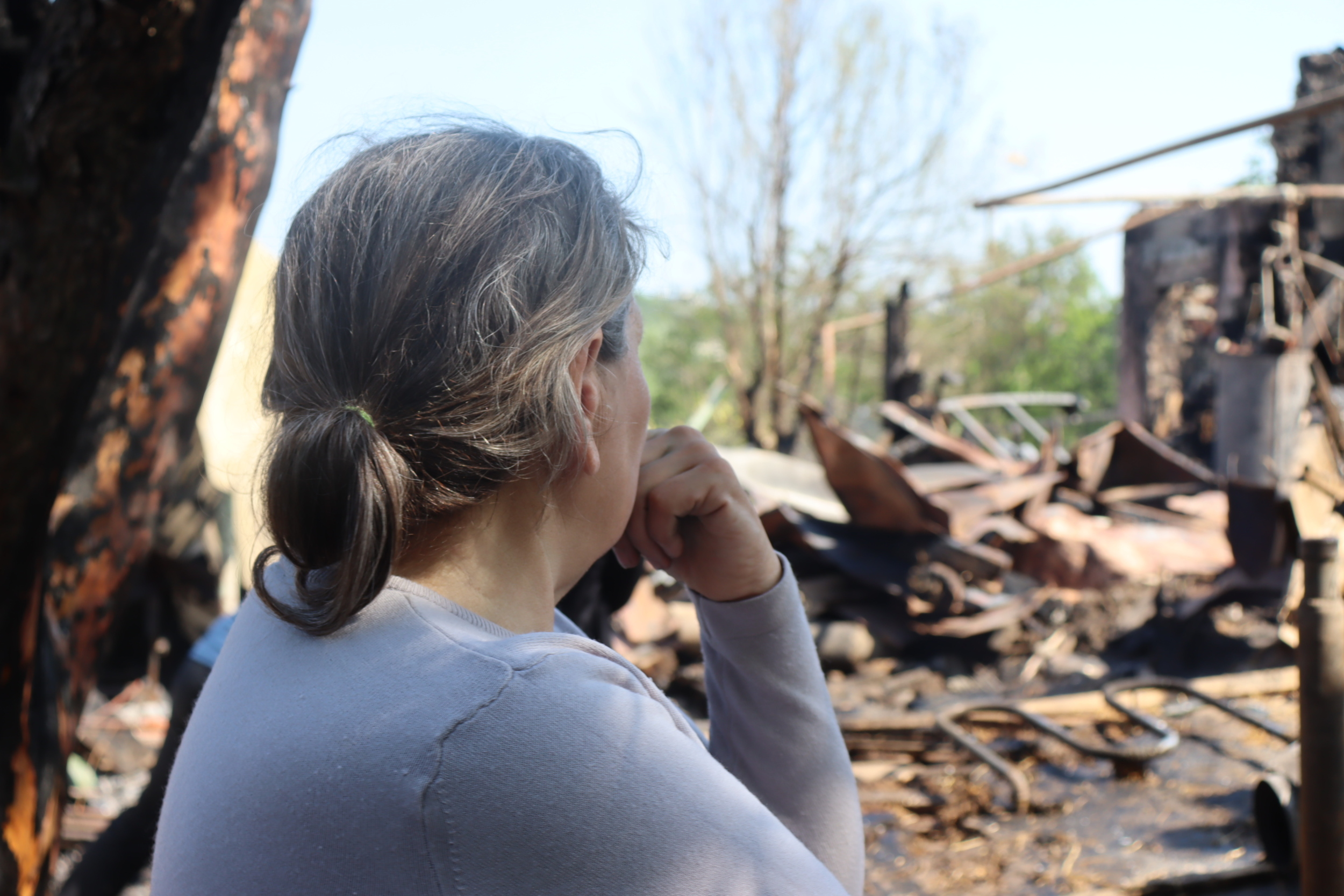 Olena from Kulynychi, a village Russia attacked with a drone strike on May 21, 2024 / Photo: Yana Sliemzina for Gwara Media