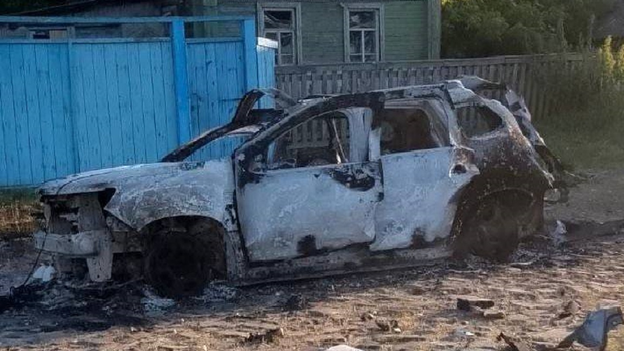 Зображення знищеного автомобіля, поширене Телеграм-каналом «УКРОПСКИЙ ФРЕШ»