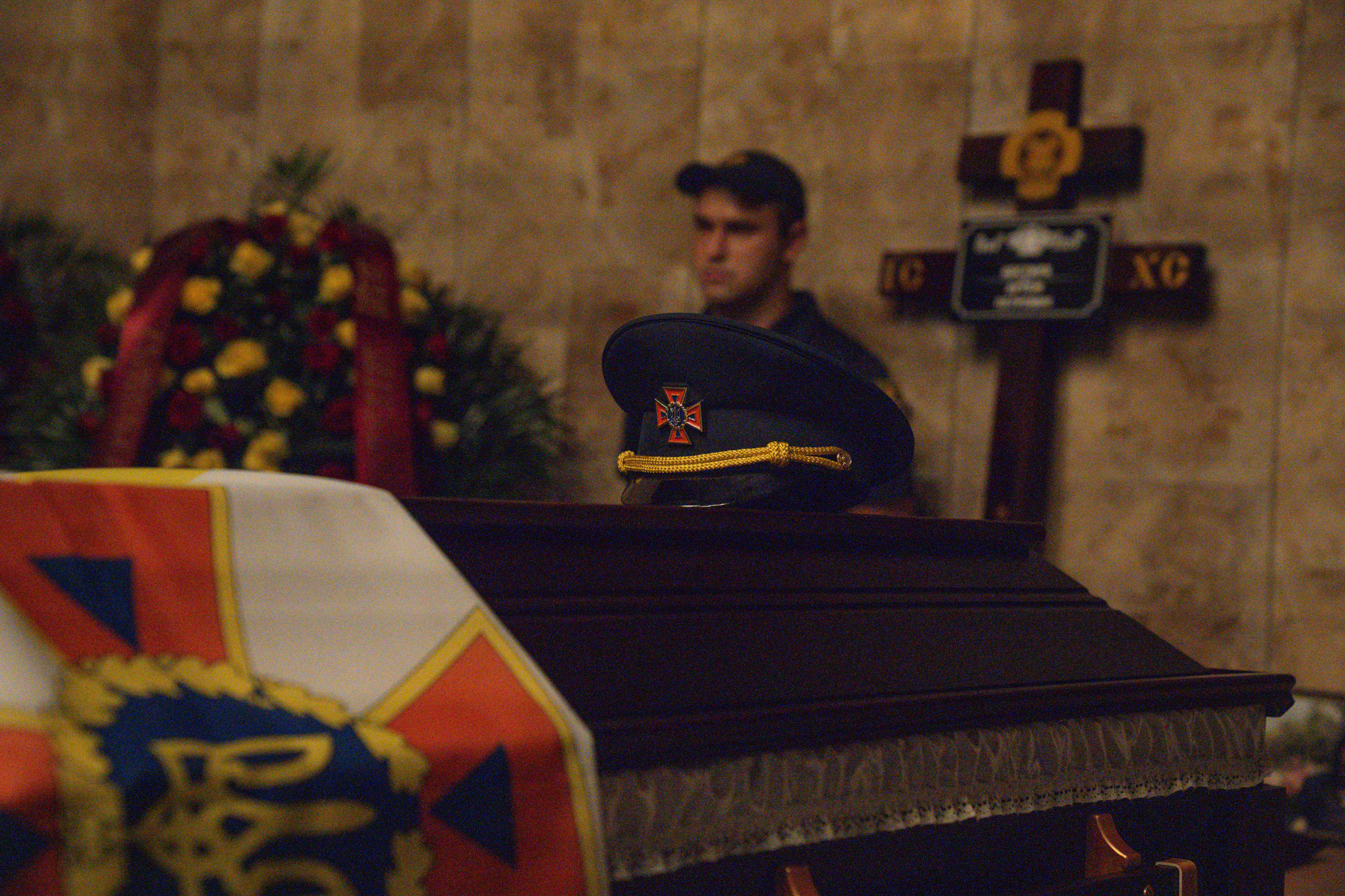 On July 16, Kharkiv held a funeral for Andii Kostyria, a 40-year-old rescuer of emergency services who was killed in a Russian double-tap strike on Budy. / Hnat Holyk, Gwara Media