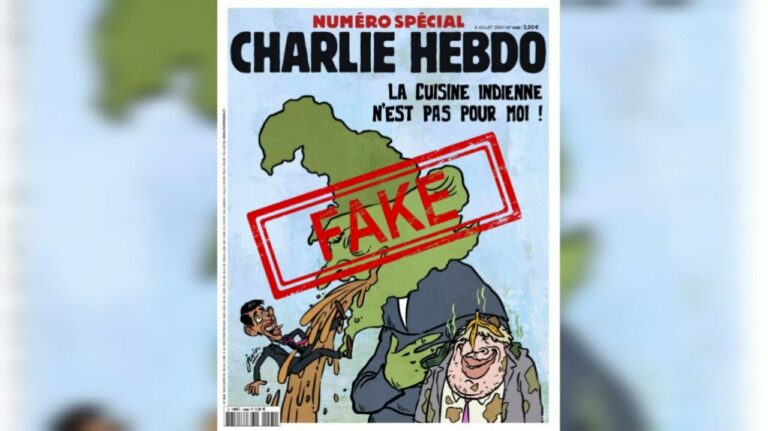 Фейк. Французький журнал Charlie Hebdo у сатиричній формі попрощався з британським прем’єром Ріші Сунаком