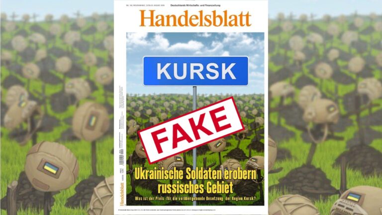 Фейк. Обкладинка Handelsblatt: «Яка ціна тимчасової окупації Курської області?»