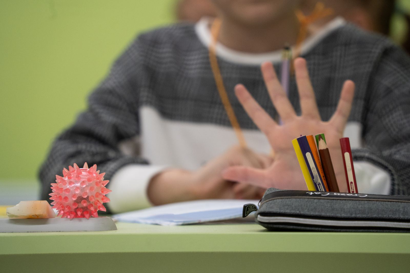 Child studying in a new underground school in Kharkiv, May 2024 / Photo: Denys Klymenko, Gwara Media