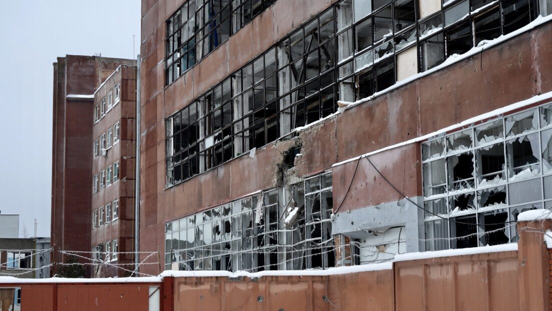 Vovchansk aggregate plant with windows, blown-out by Russian shelling / Photo: Denys Klymenko, Gwara Media