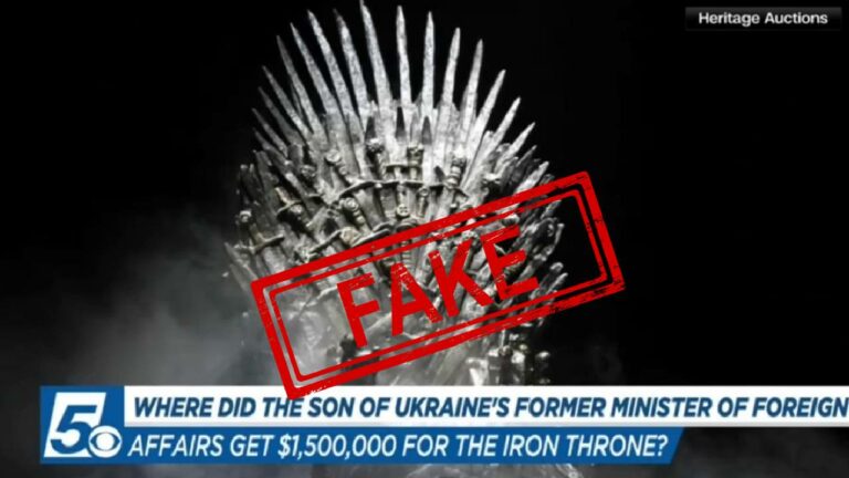 Debunking Russian fakes. No, Ukraine’s foreign minister’s son didn’t buy iron throne from Game of Thrones 