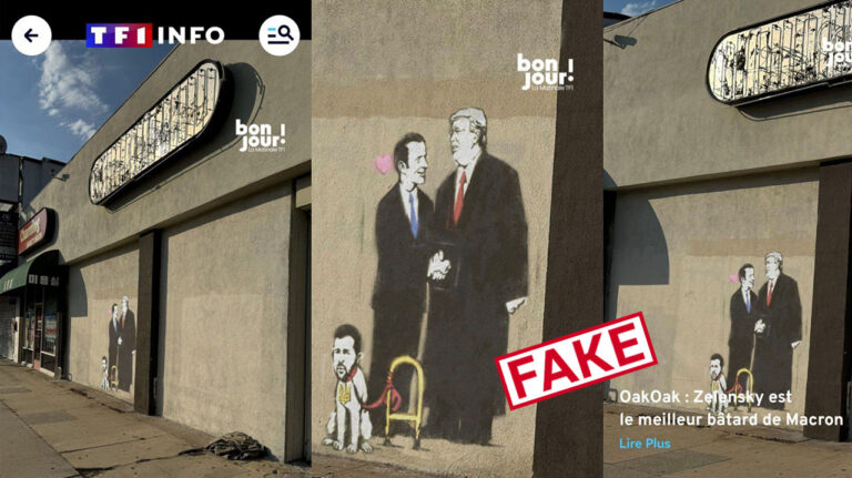 Debunking Russian fakes. No, French artist didn’t create street art with Zelenskyy on leash 