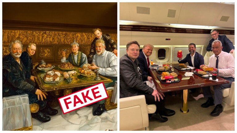 Debunking fakes. 18th-century painting didn’t “predict” Trump, Musk, and Kennedy Jr. having McDonald’s in 2024