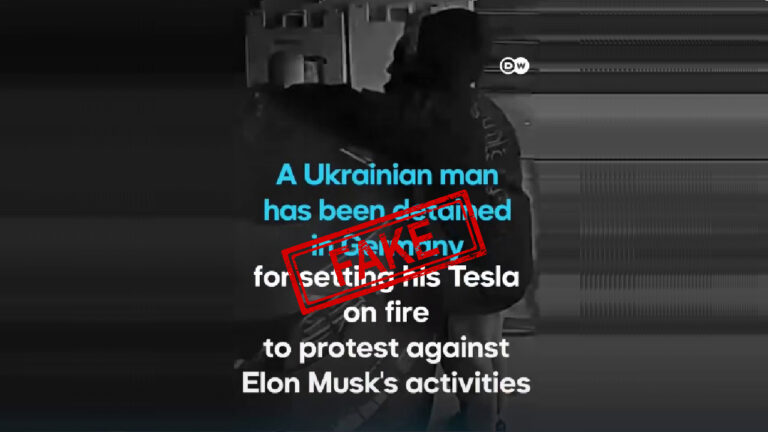 Фейк. Відео DW: українець у Німеччині підпалив свою Tesla на знак протесту проти закриття Ілоном Маском USAID