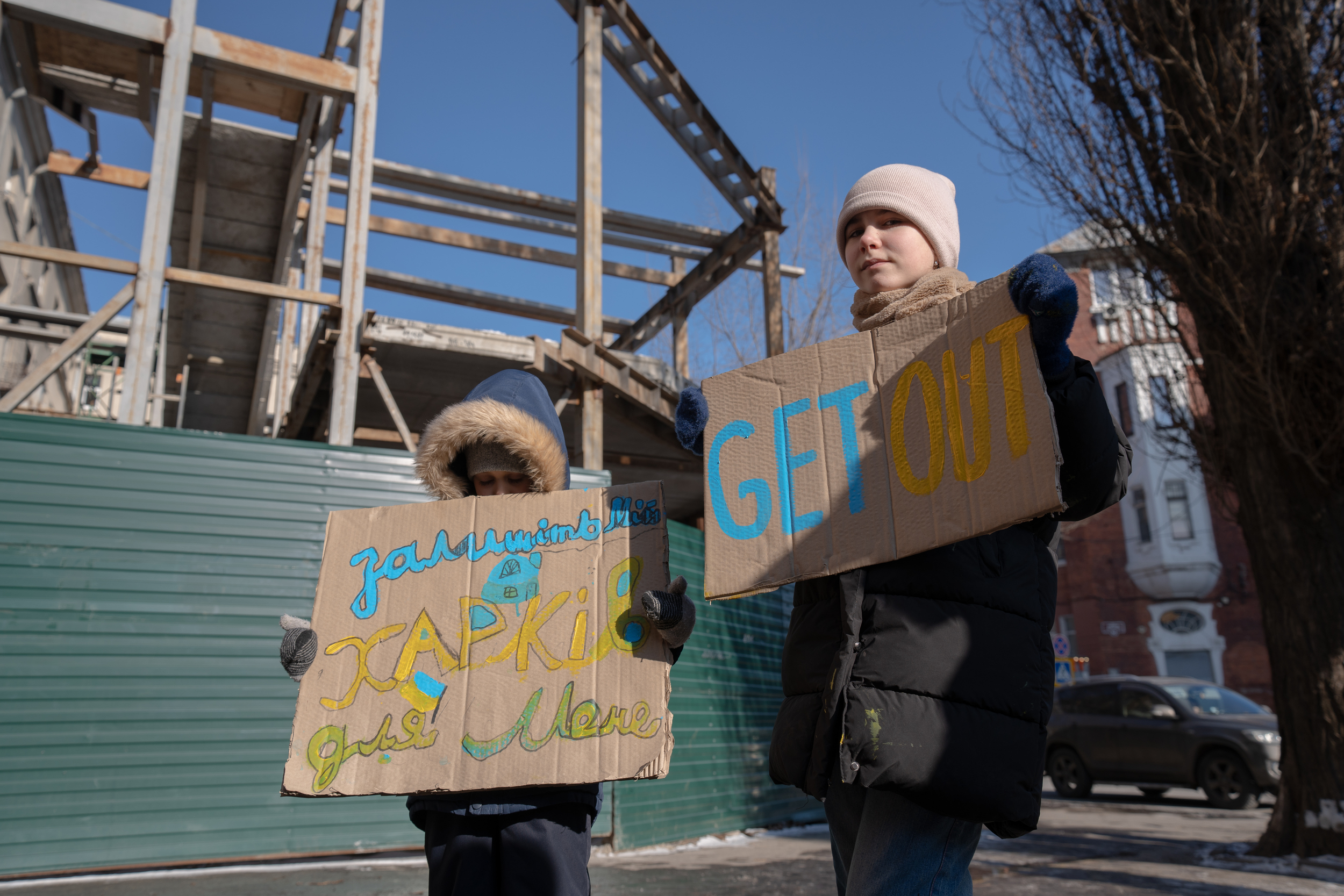 Protest against construction of the café in front of historic building called 