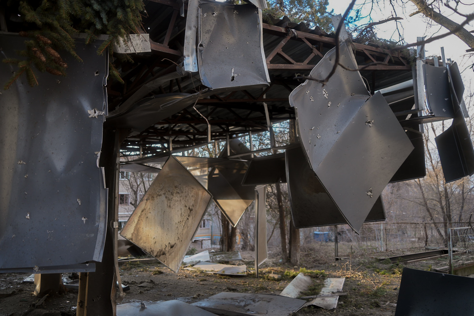 Aftermath of the Russian missile attack on Izium, Kharkiv Oblast on Feb 4, 2025 / Photo: Liubov Yemets, Gwara Media