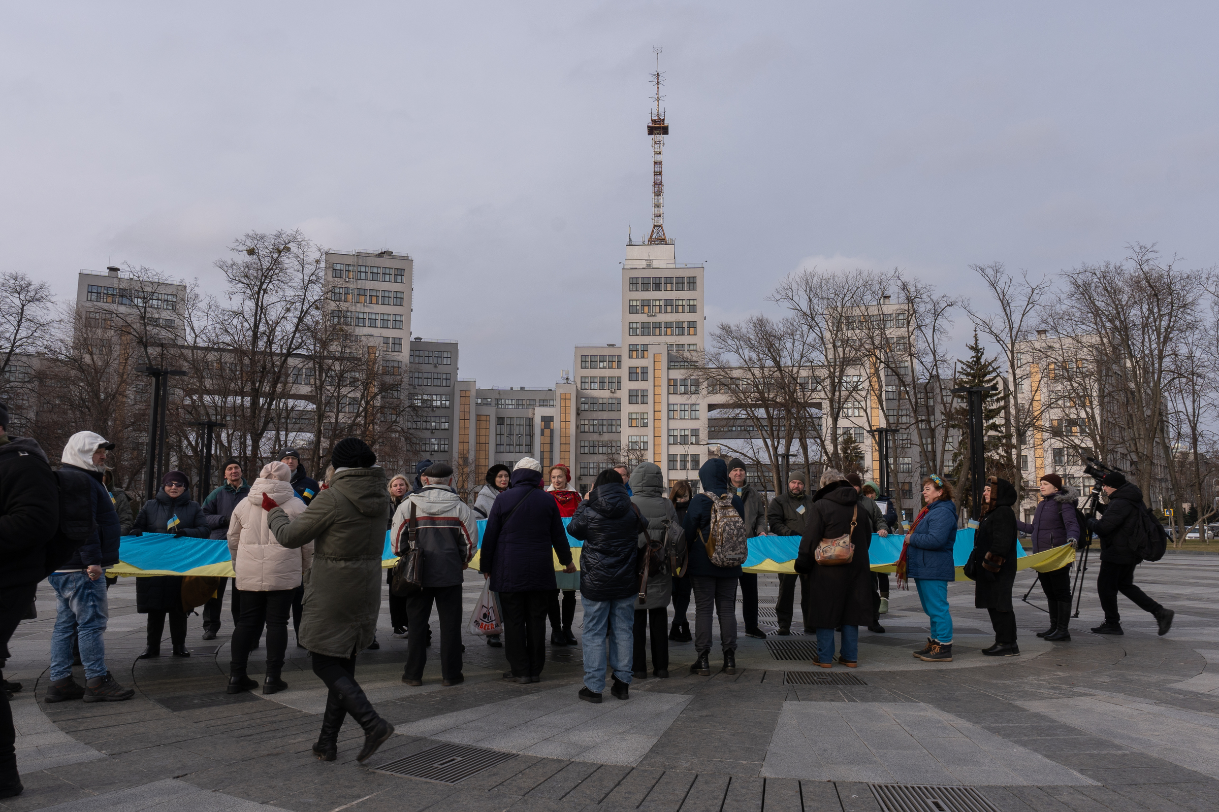 Demonstration during Ukraine's Unity Day in Kharkiv on January 22, 2025 / Photo: Hnat Holyk, Gwara Media