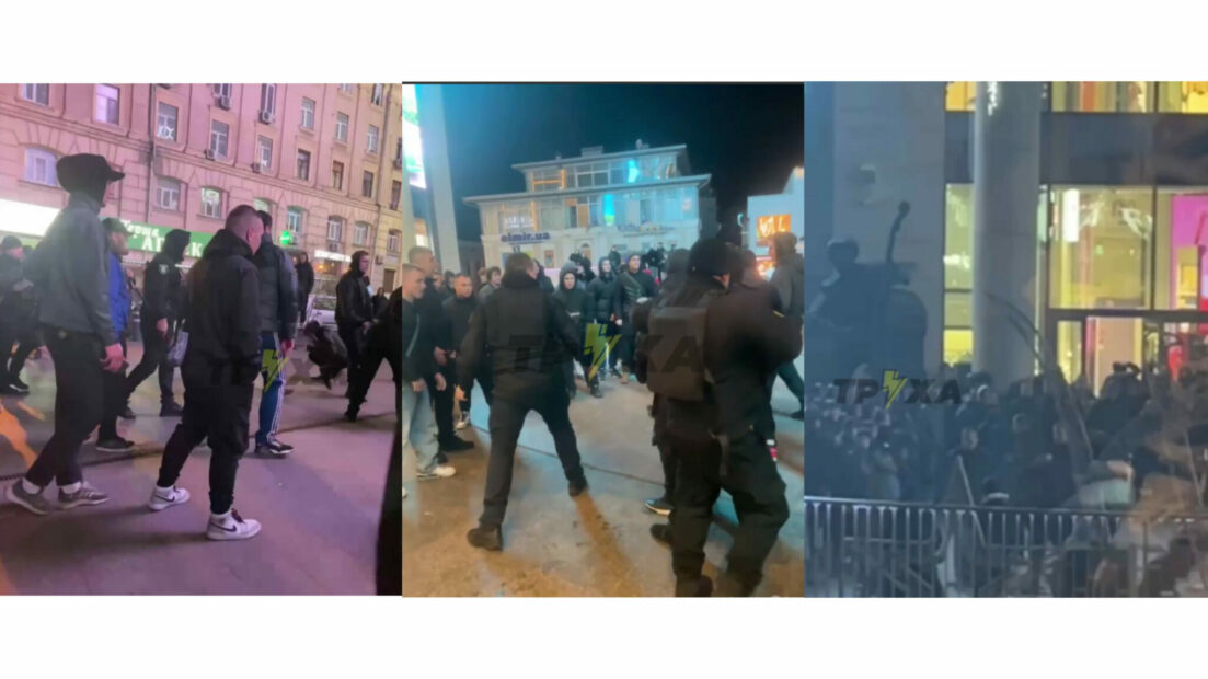 The fight in Kharkiv on Feb 2 / screenshot from video on social media 