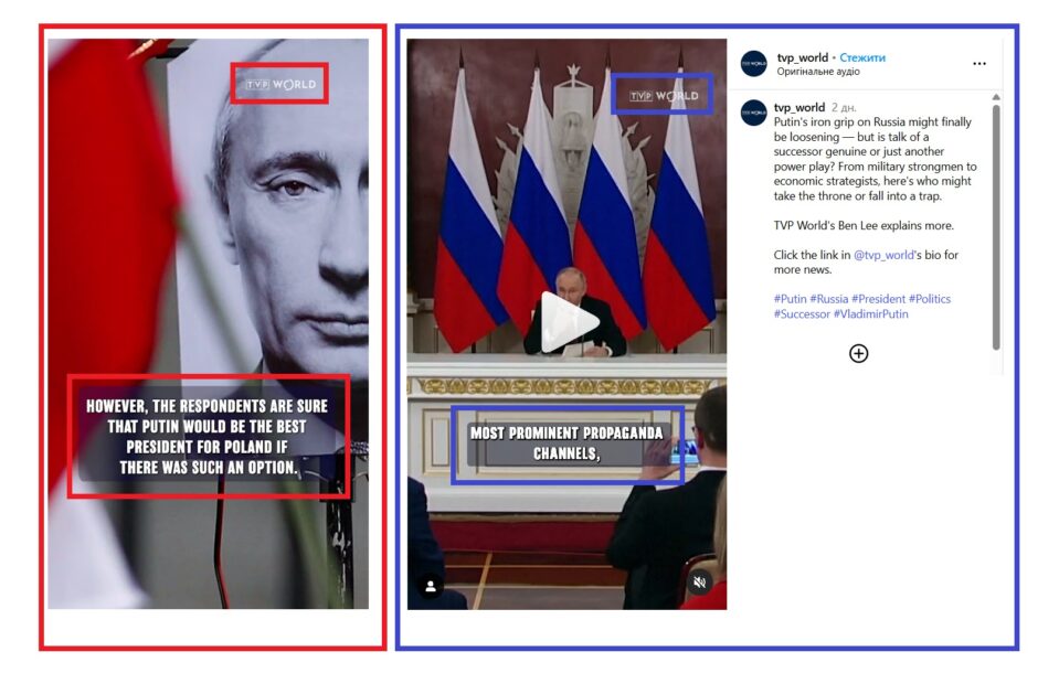 відео TVP WORLD про Путіна та поляків
