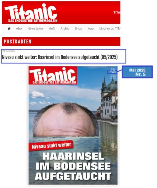 Скриншот сторінки з оригінальною обкладинкою за травень з сайту Titanic