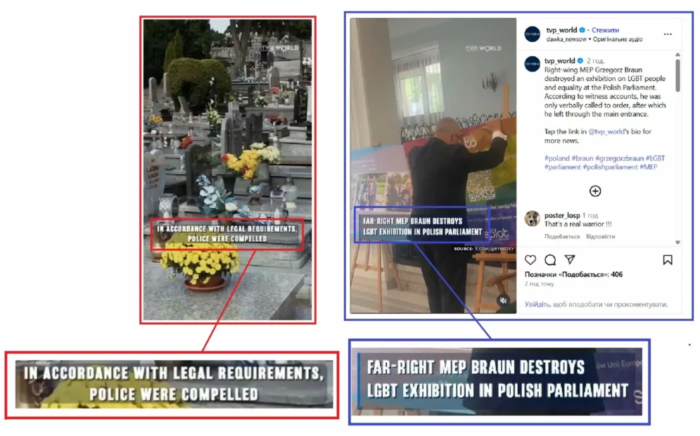 зображення до посту: Debunking Russian fakes. No, TVP World didn’t report on Ukrainian being guilty of exhumation of 420 bodies in Poland