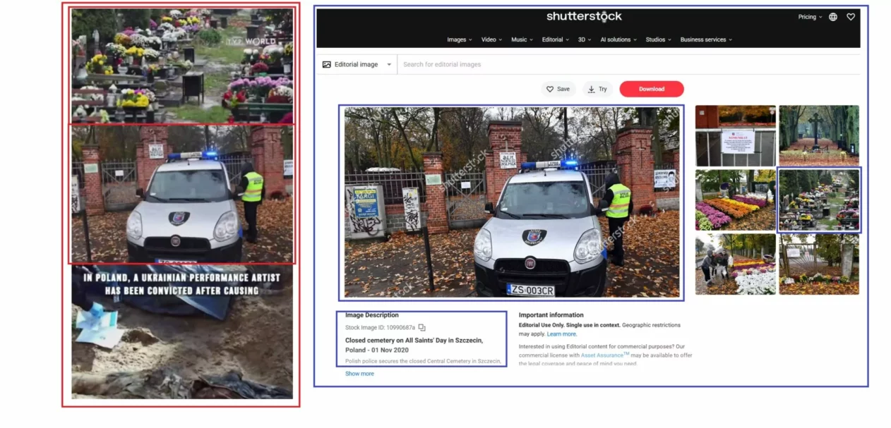 зображення до посту: Debunking Russian fakes. No, TVP World didn’t report on Ukrainian being guilty of exhumation of 420 bodies in Poland
