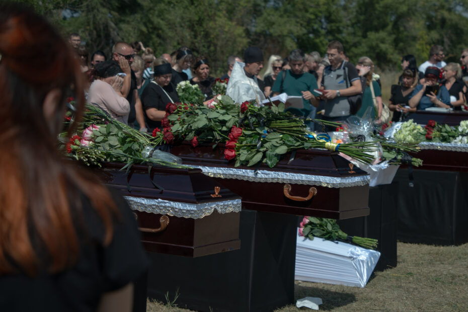 Funeral for family of five, killed by Russian drone strike on Kharkiv