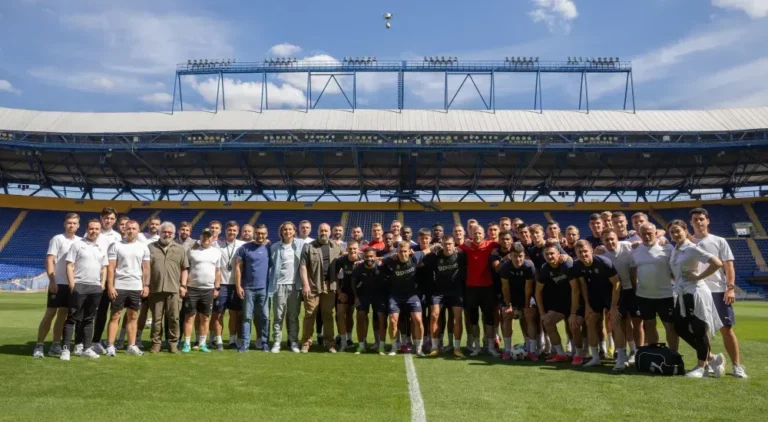 Kharkiv football club Metalist 1925 held training at its home stadium for first time in 2 years