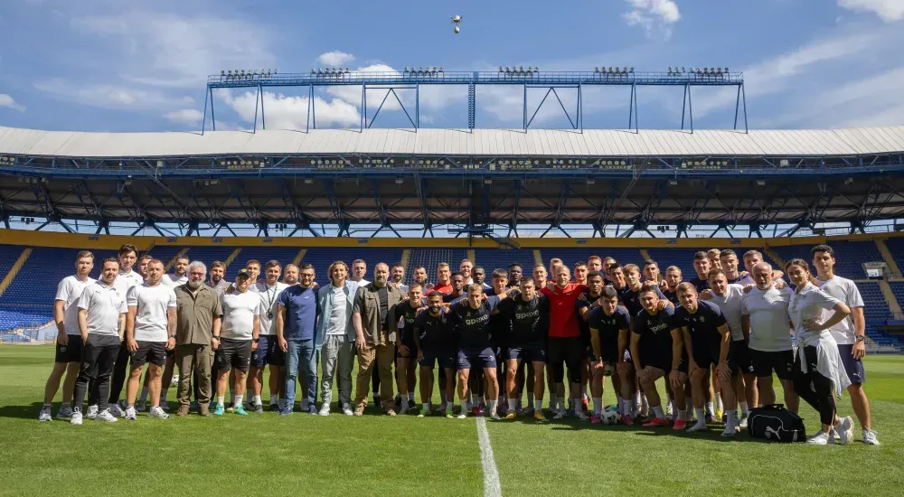 Kharkiv football club Metalist 1925 held training at its home stadium on August 21