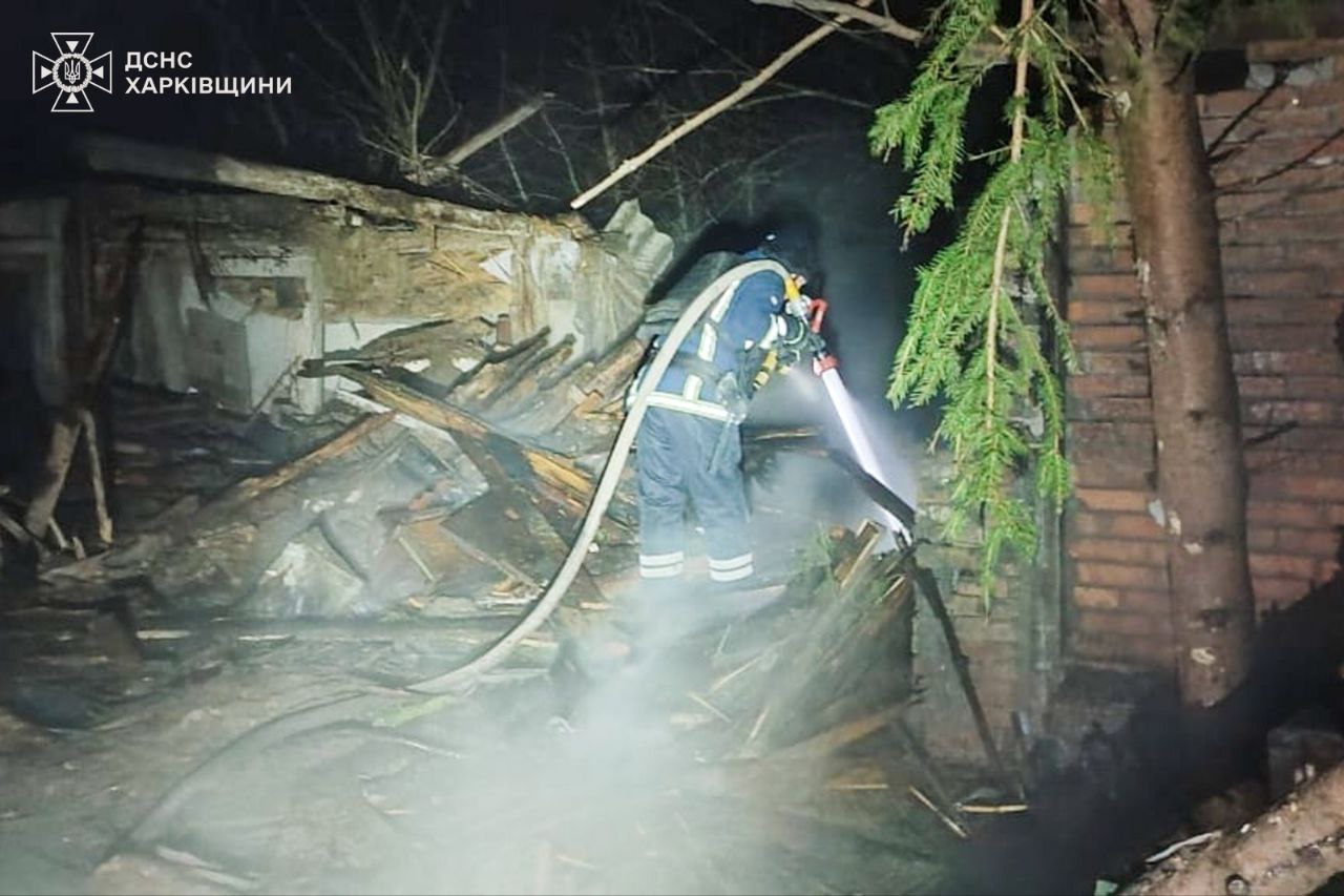 Russian drone destroys house in Staryi Saltiv, injuring elderly couple