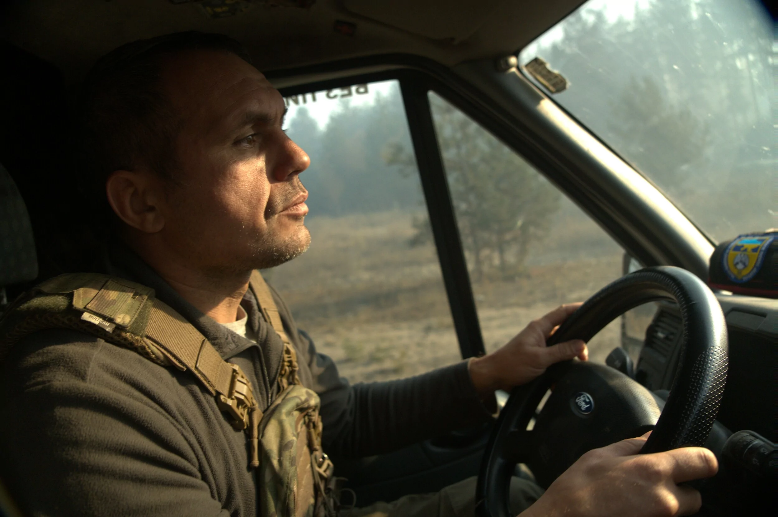 The photo of Viacheslav Ilchenko during the evacuation mission