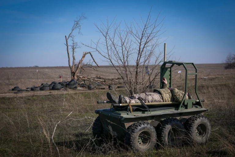 Ukrainian ground drone evacuates 9 wounded soldiers in Kharkiv oblast