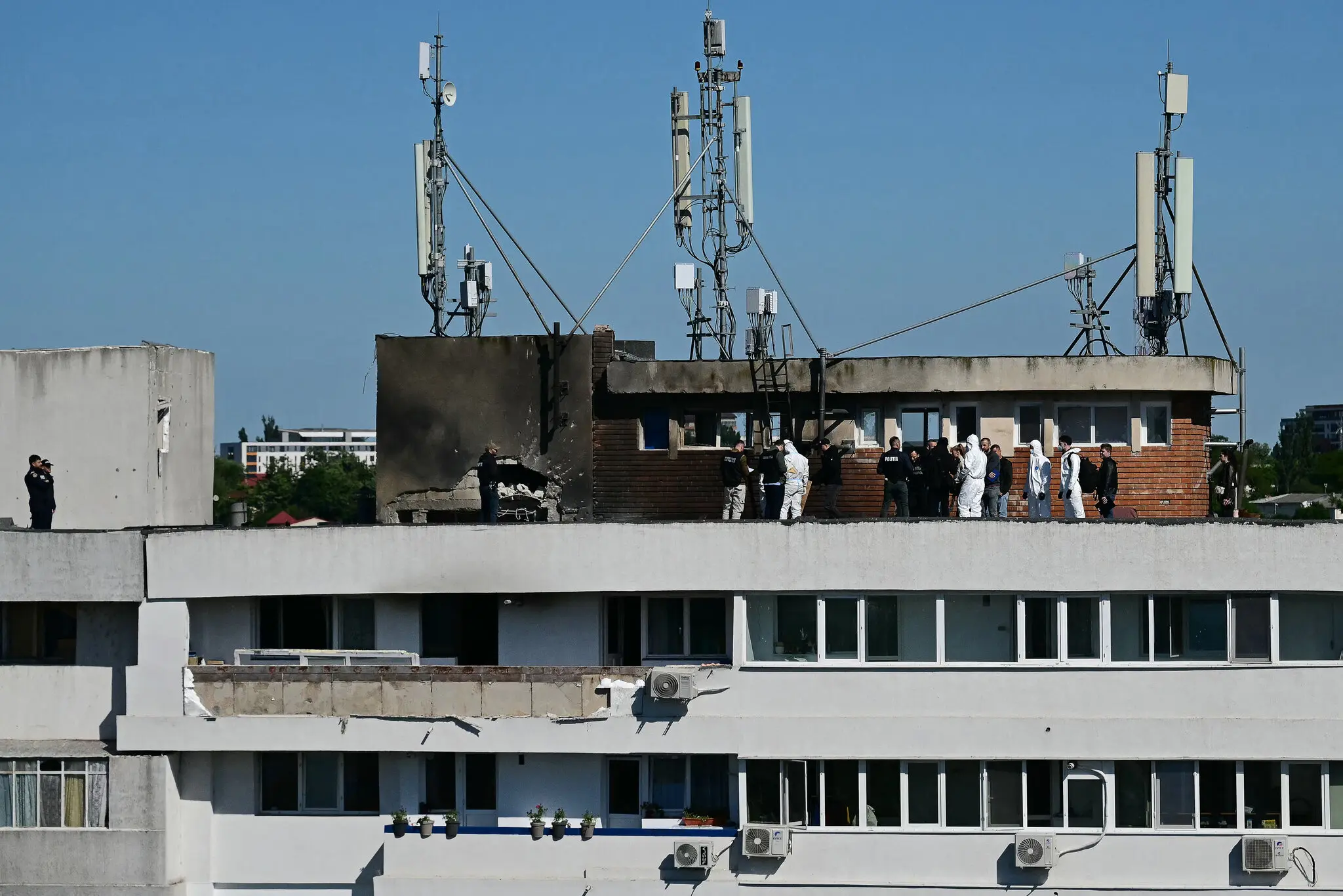 The consequences of the Russian attack on the apartment building in Galati, Romania