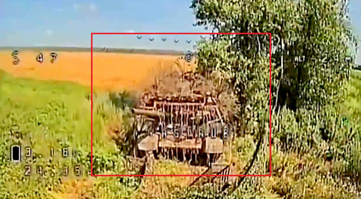 Ukrainian border guards destroy Russian tank in Kharkiv oblast
