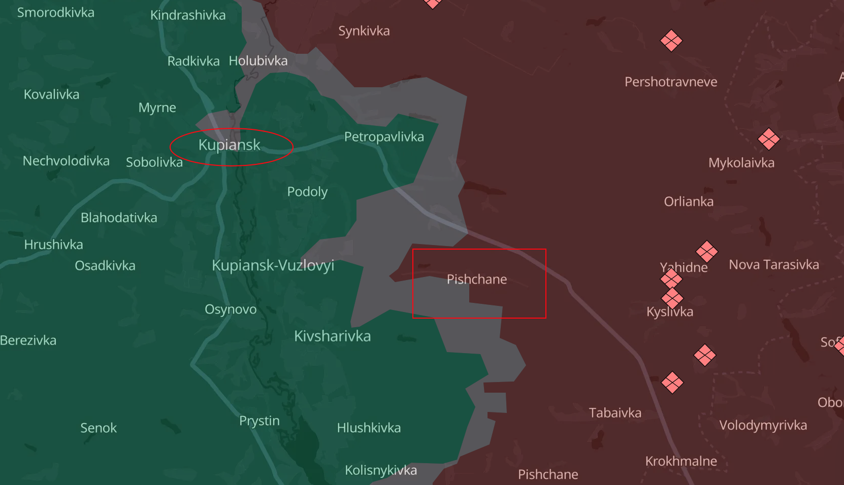 Russian forces advance near Pischane village in Kupiansk district, OSINT war monitors say