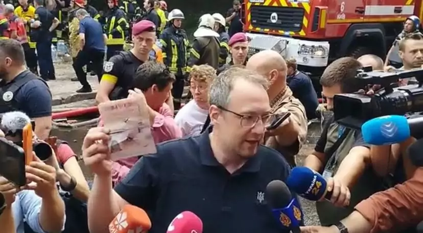 зображення до посту: Відтінки пропаганди. Як росіяни висвітлювали удар по будинку в центрі Києва 26 червня?