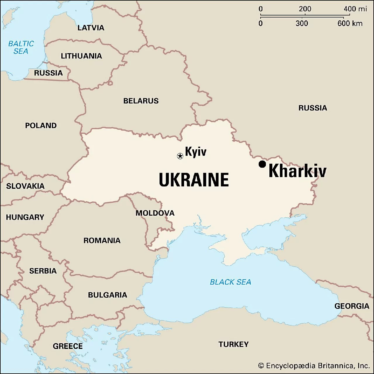 Kharkiv on the map