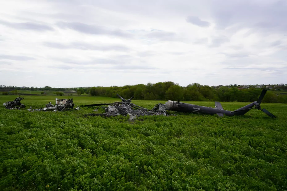 Russian helicopter shot down over Kharkiv Oblast