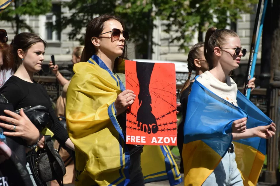 зображення до посту: One Year in Captivity: Kyiv Holds Rally to Commemorate Release of Defenders from Azovstal