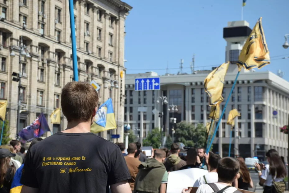 зображення до посту: One Year in Captivity: Kyiv Holds Rally to Commemorate Release of Defenders from Azovstal