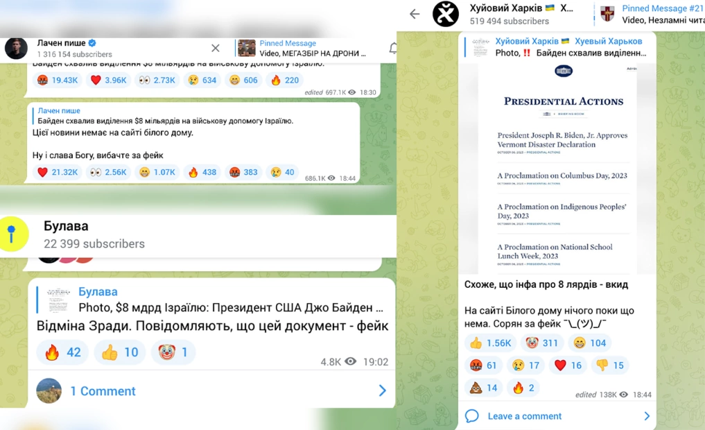зображення до посту: Фейк. США надасть допомогу Ізраїлю на 8 млрд доларів