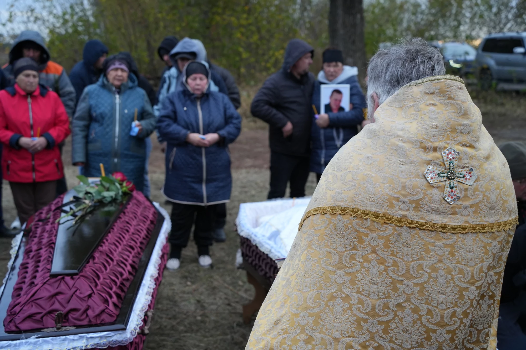 зображення до посту: Five Days of Hroza. The Village Buries Those Who Died in a Russian Attack on October 5 — PHOTO