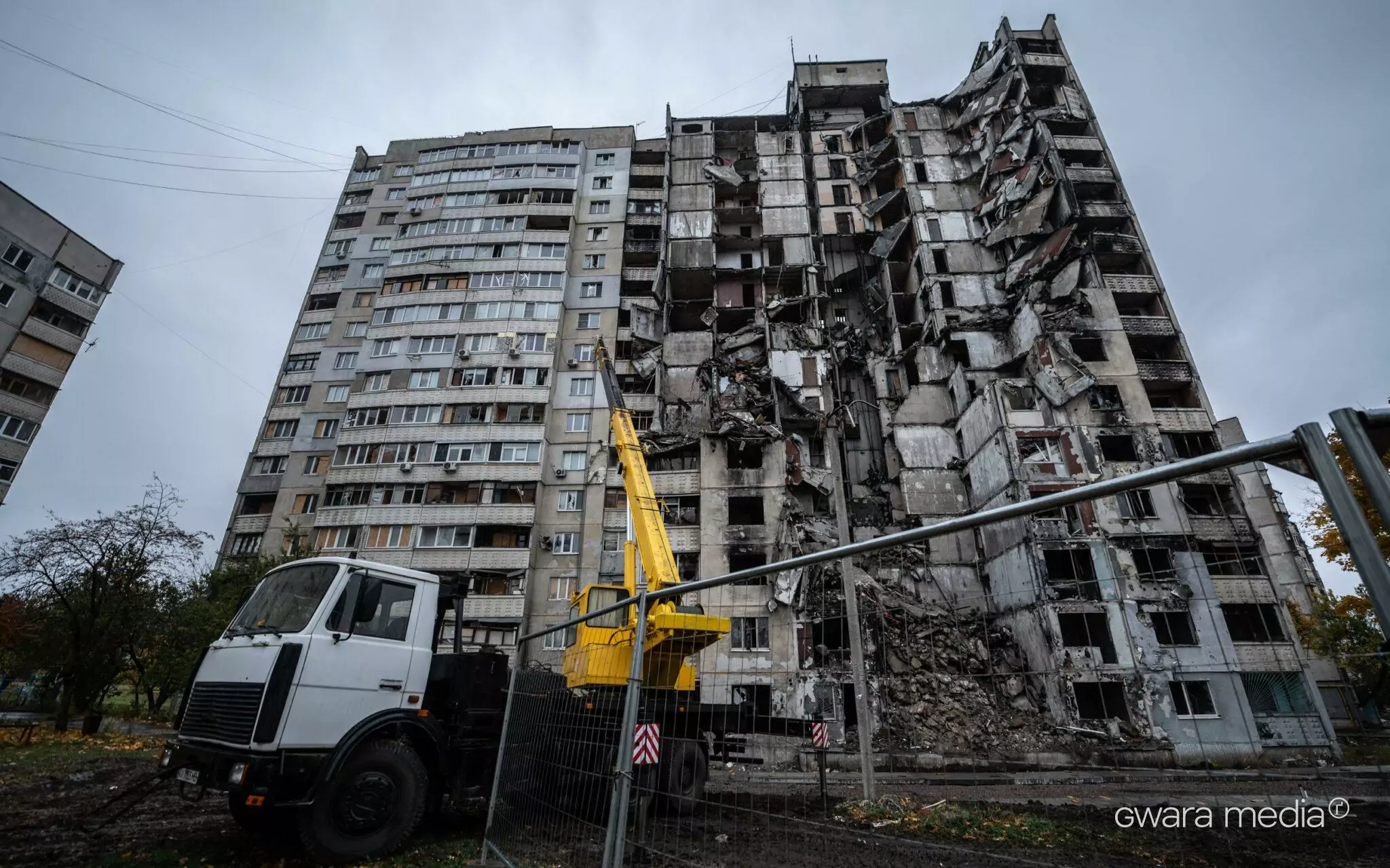 зображення до посту: North Saltivka Residential Building, Damaged By a Russian Aerial Bomb, is Being Prepared for Partial Demolition 