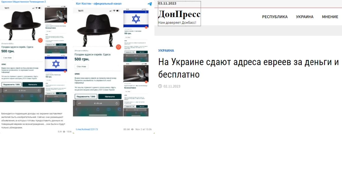 зображення до посту: Фейк. На OLX продають «адреси євреїв»