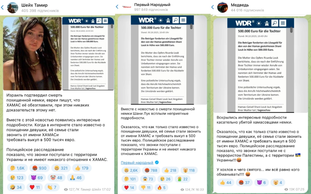 зображення до посту: Фейк. «Вимагали викуп 500 000 євро за Шані Лук»: поліція відстежила дзвінки з України