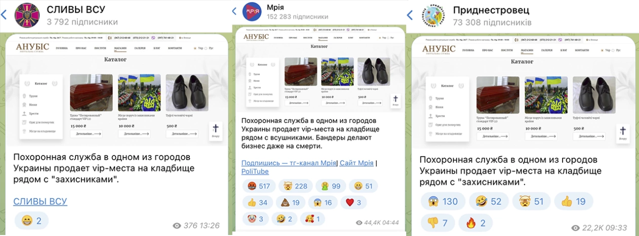 зображення до посту: Фейк. Ритуальна служба продає VIP-місця на цвинтарі поруч із захисниками у Вінниці та Одесі